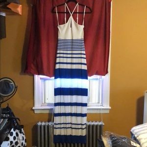 Stripe Keyhole Maxi Dress